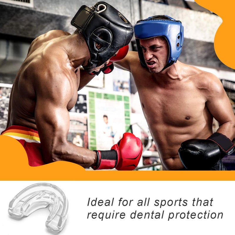 Coolrunner Double Braces Mouth Guard, Sports Athletic Mouth Guards Youth Mouthguard for Upper and Lower Teeth Protection Required for Youth, Teenager and Adults (Blue) (Transparent) - Image 5